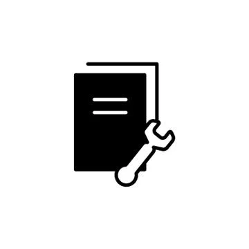 Document Settings Icon. vector illustration black on white background Stock Illustration