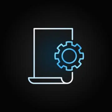 Document settings linear bright vector icon or sign Illustrazione stock