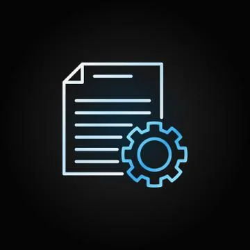 Document settings outline creative vector icon or sign 스톡 일러스트