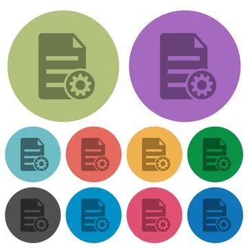 Document settings solid color darker flat icons Stock Illustration