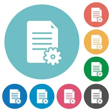 Document setup solid flat round icons 库存插图