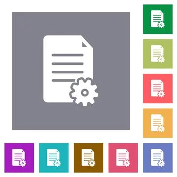 Document setup solid square flat icons Stock Illustration