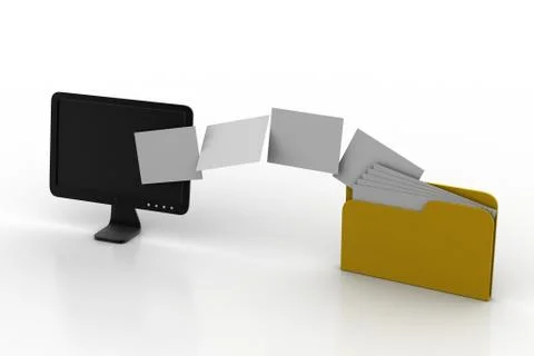 Document sharing concept Free Stock Illustration