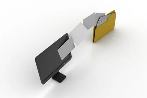 Document sharing concept Free Stock Illustration