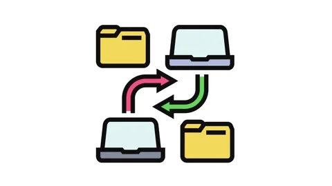 Document sharing hybrid work color icon animation Stock Footage 326116799