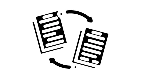 Document sharing hybrid work glyph icon animation Stock Footage 326734083
