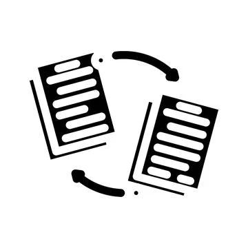 Document sharing hybrid work glyph icon vector illustration Stock Illustration