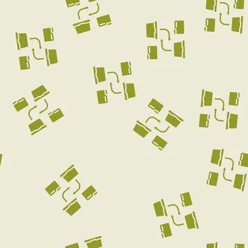 Document sharing hybrid work glyph seamless pattern Stock Illustration