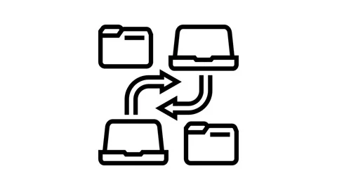 Document sharing hybrid work line icon animation Stock Footage 326124110