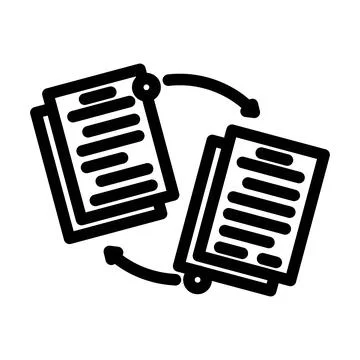 Document sharing hybrid work line icon vector illustration Illustrazione stock