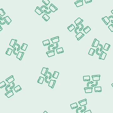 Document sharing hybrid work line seamless pattern Stock Illustration