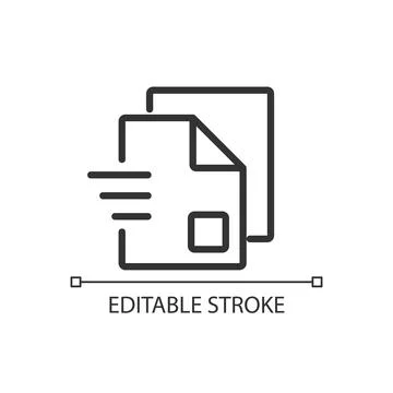 Document sharing pixel perfect linear icon Stock Illustration