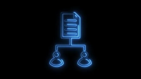 Document sharing process with neon style animation connecting individuals o.. Stock Footage 316842737