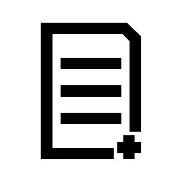 Document sheet add black icon . Stock Illustration