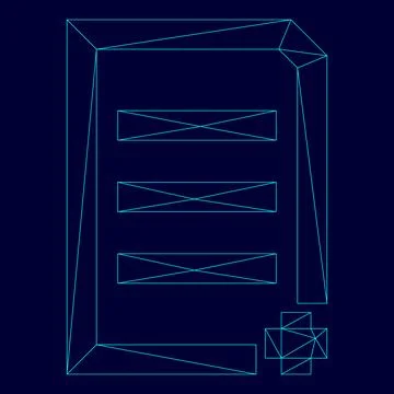 Document sheet add low poly triangulation triangulated polygonal electric c.. 스톡 일러스트