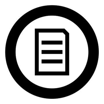 Document sheet black icon in circle vector illustration Stock Illustration