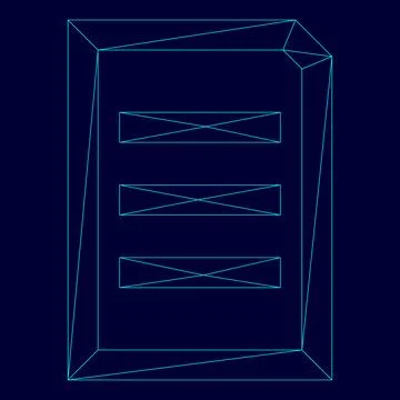 Document sheet low poly triangulation triangulated polygonal electric cyan .. 스톡 일러스트