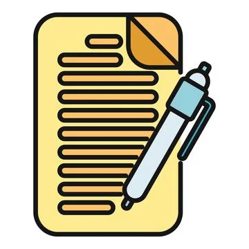 Document sheet with pen writing text lines Illustrazione stock