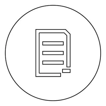 Document sheet substract black icon in circle outline Stock Illustration