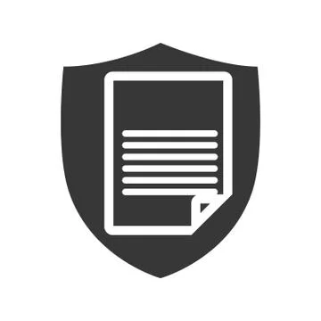Document shield information data paper icon. Vector graphic Illustrazione stock