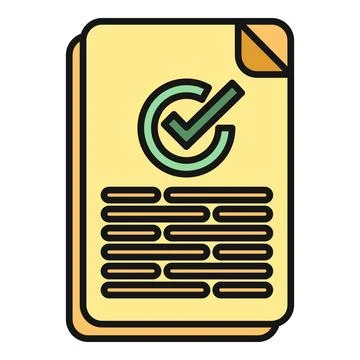 Document showing approved agreement and verified task completion Illustrazione stock