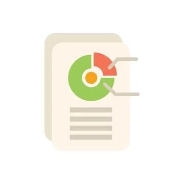 Document showing data analysis with pie chart icon Stock Illustration