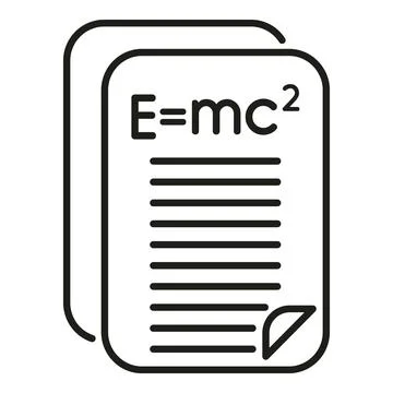 Document showing emc physics science formula icon Stock Illustration