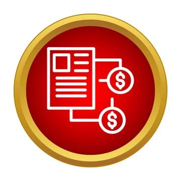 Document showing financial data and money flow icon Stock Illustration