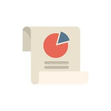 Document showing market analysis with pie chart icon Stock Illustration