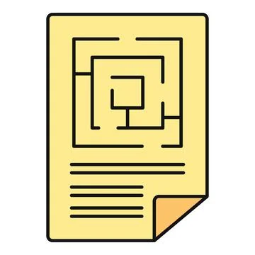 Document showing maze puzzle for problem solving Illustrazione stock