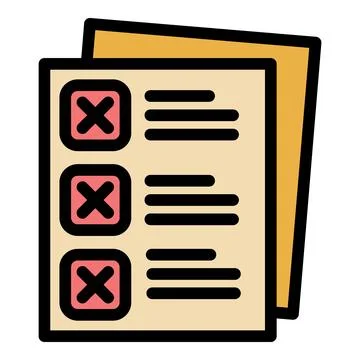 Document showing rejection of multiple items with cross marks in boxes イラスト素材