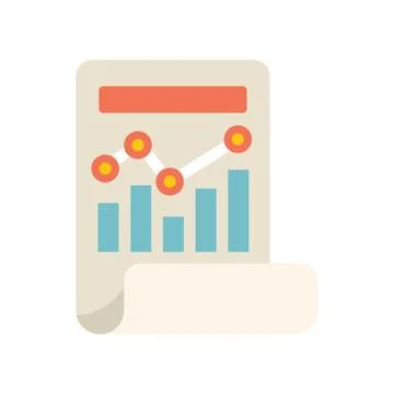 Document showing statistical graph with growing financial chart Stock Illustration