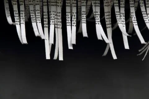 Document shredded by shredder Foto stock