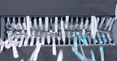 Document shredded through shredder viewed from below Stock Footage 123731815