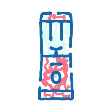 Document shredder destroying confidential papers doodle icon Stock-Illustration