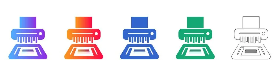 Document Shredder Icon Collection Ilustración de archivo