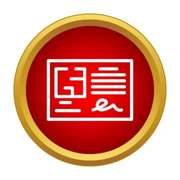 Document with signature and floor plan icon representing construction Stock Illustration