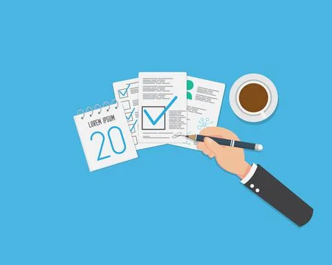 Document Signed contract Stock Illustration