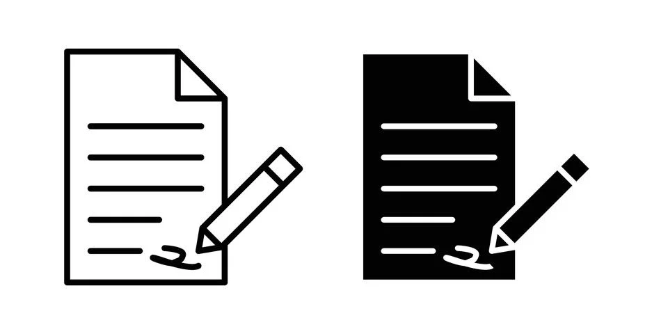 Document signed icon Illustration set. Vector Eps10 for apps Stock Illustration