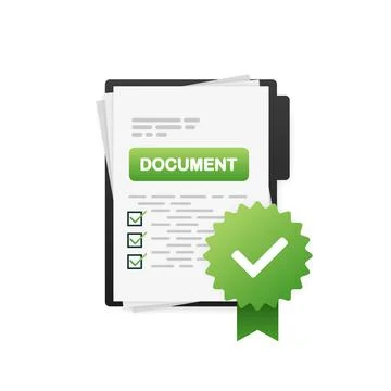 Document signing icon. Signing contract simple style. Vector flat illustration Illustrazione stock