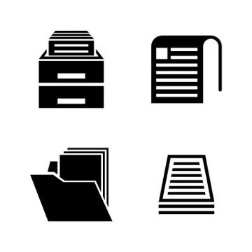 Document. Simple Related Vector Icons Stock Illustration