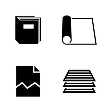 Document. Simple Related Vector Icons 库存插图