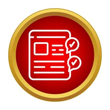 Document with speech bubbles showing checkmarks approved Stock Illustration