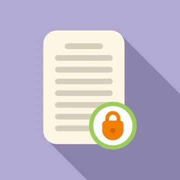 Document SSL certificate icon flat vector. Web secure 库存插图