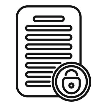 Document SSL certificate icon outline vector. Web secure Ilustración de archivo