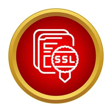 Document with ssl protection certificate providing web security Illustrazione stock
