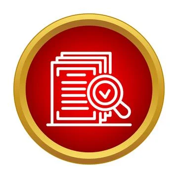 Document stack audit and compliance verification icon Stock Illustration