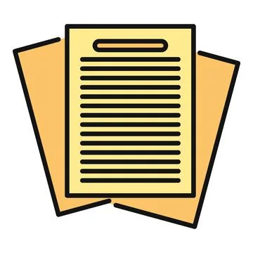 Document stack icon illustrating business information and reporting Illustrazione stock