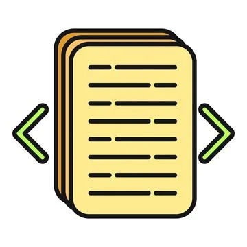 Document stack icon with navigation arrows 库存插图