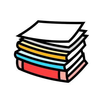 Document stack list color icon vector illustration Illustrazione stock